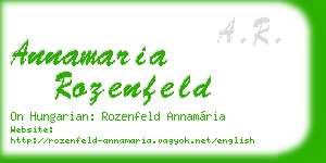 annamaria rozenfeld business card